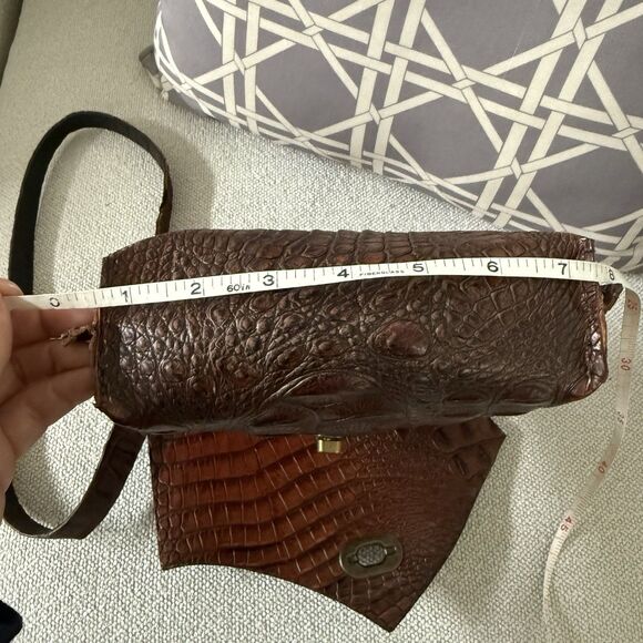 Unisex Crocodile Leather Envelope Shoulder Bag Handmade Unlined Raw Edge Craft - Picture 6 of 16